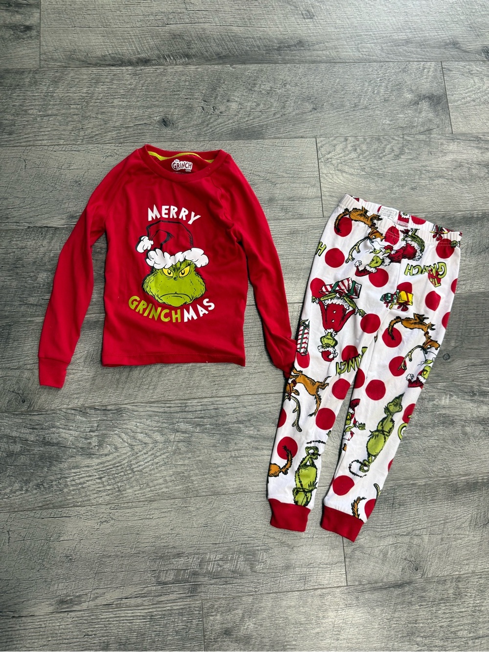 Kids Grinch Merry Christmas Pajama Set